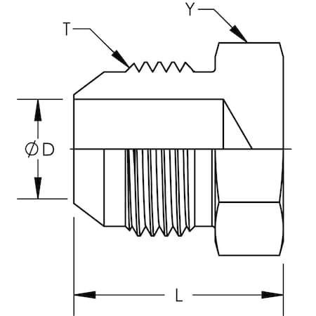 World Wide Fittings JIC Plug Stainless Steel 2408X24SS